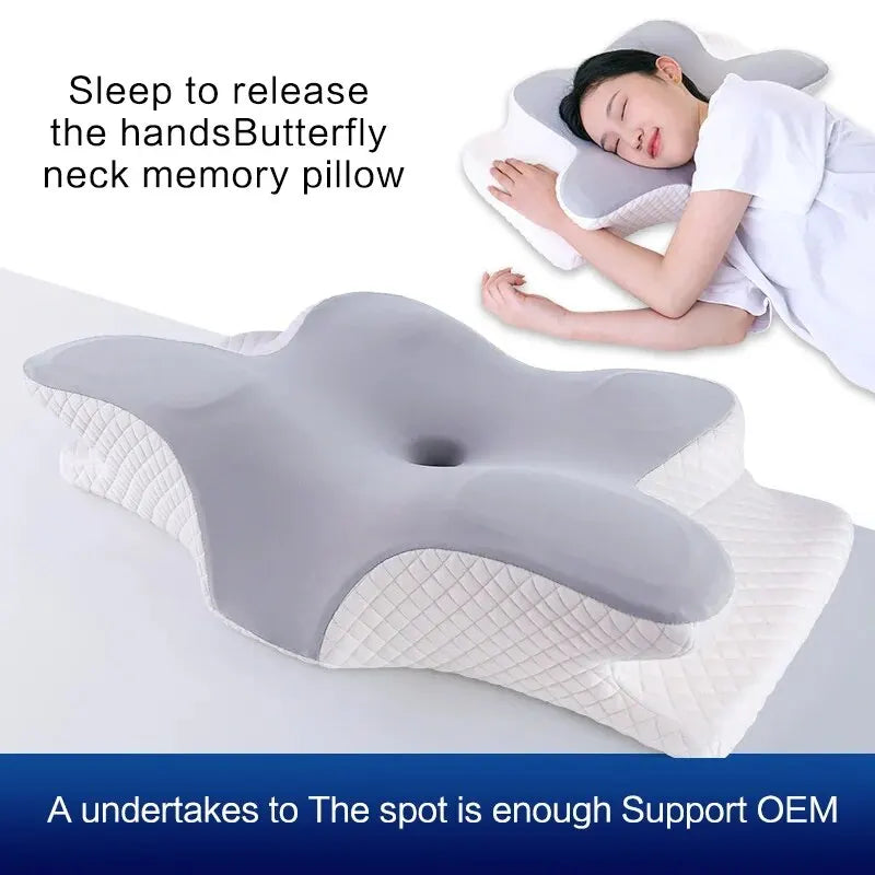 Orthopedic Memory Foam Pillow – Butterfly Shape for Neck Support